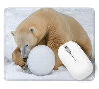 Tapis De Souris Animal Mouse Pad Petit 25 x 21 cm, Ours Blanc Tapis Souris Gamer, Base en Caoutchouc Imperméable et Antidérapante, Offrez-Vous Une Glisse Ultra-Douce et Un Suivi Optimal p1j-400