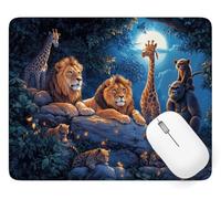 Tapis de Souris Animal Tapis de Souris 420 x 350 mm Bords Cousus, A-4509 | Lion Mouse Pad Petit, avec Imperméable et Antidérapante Mousepad, pour PC Gamer Bureau Decor, Cadeaux pour Hommes A-4509