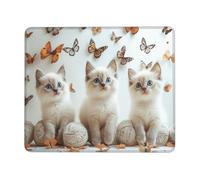 Tapis de Souris Animaux Blancs 400 x 300 x 3 mm,Mouse Pad imperméable,Tapis de Souris à Bords Cousus,Base en Caoutchouc Antidérapant Surface,Améliore la précision et la Vitesse Tapis de Souris WH-1249