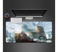 Tapis de Souris Animaux des paysages de Contes de fées(700x300x3mm) XXL Mouse Pad étendu Grand,Base en Caoutchouc Antidérapante à Bords Cousus Tapis de Souris de Jeu pour Portable