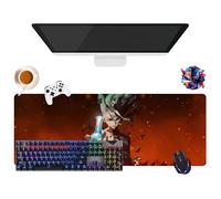 Tapis de Souris Anime Dr.STONE | Tapis de Souris Gamer Extra-Large XL (31.5" × 11.8" × 0.12") | Usage Bureau, Étude & Maison | Base Antidérapante + Surface Douce (6)
