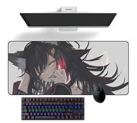 Tapis de souris Anime Hololive Ookami Mio Anime Tapis de bureau Grand tapis de souris en caoutchouc