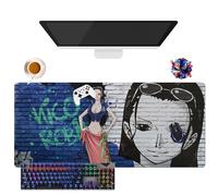 Tapis de Souris Anime One NaMi Nico Robin Piece | Tapis de Souris Lavable Géant XL | Prise Antidérapante + Bordures Renforcées (2, 35.4" × 15.7" × 0.12")
