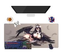 Tapis de Souris Anime Overlord Albedo | Tapis de Souris Imperméable Extra-Large (35.4" × 15.7" × 0.12") | Base en Caoutchouc Antidérapante pour PC, Portable, e-Sport | Protection Clavier et Souris (2)
