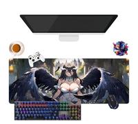 Tapis de Souris Anime Overlord Albedo | Tapis de Souris Lavable Géant XL | Prise Antidérapante + Bordures Renforcées | Surface Durable pour Jeux, Bureau et Maison (2, 31.5" × 11.8" × 0.12")