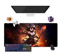 Tapis de Souris Anime Overlord Albedo | Tapis de Souris Lavable Géant XL | Prise Antidérapante + Bordures Renforcées | Surface Durable pour Jeux, Bureau et Maison (4, 35.4" × 15.7" × 0.12")