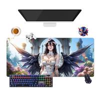Tapis de Souris Anime Overlord Albedo | Tapis de Souris Lavable Géant XL | Prise Antidérapante + Bordures Renforcées | Surface Durable pour Jeux, Bureau et Maison (8, 35.4" × 15.7" × 0.12")