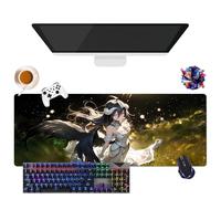 Tapis de Souris Anime Overlord Albedo | Tapis de Souris Lavable Géant XL | Prise Antidérapante + Bordures Renforcées | Surface Durable pour Jeux, Bureau et Maison (7, 31.5" × 11.8" × 0.12")