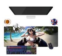 Tapis de Souris Anime Overlord Albedo | Tapis de Souris Lavable Géant XL | Prise Antidérapante + Bordures Renforcées | Surface Durable pour Jeux, Bureau et Maison (1, 31.5" × 11.8" × 0.12")