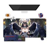 Tapis de Souris Anime Overlord Albedo | Tapis de Souris Lavable Géant XL | Prise Antidérapante + Bordures Renforcées | Surface Durable pour Jeux, Bureau et Maison (2, 35.4" × 15.7" × 0.12")