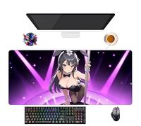Tapis de Souris Anime Rascal Does Not Dream of Bunny Girl Senpai Sakurajima Mai | Tapis XXL Lavable avec Bordures Renforcées (90 cm x 40 cm x 3 mm) | Surface Durable et Antidérapante (4)