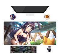 Tapis de Souris Anime Rascal Does Not Dream of Bunny Girl Senpai Sakurajima Mai | Tapis XXL Lavable avec Bordures Renforcées (90 cm x 40 cm x 3 mm) | Surface Durable et Antidérapante (11)