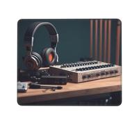 Tapis de souris antidérapant pour homme et femme, avec enregistreur et casque, tapis de souris pour souris sans fil, tapis de bureau avec base en caoutchouc antidérapant, tapis de clavier pour la