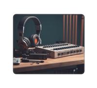 Tapis de souris antidérapant pour homme et femme, avec enregistreur et casque, tapis de souris pour souris sans fil, tapis de bureau avec base en caoutchouc antidérapant, tapis de clavier pour la