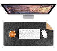 Tapis de souris antidérapant, Sous-main de bureau en feutre, Tapis de clavier extra large, Sous-main de bureau double usage(Black,90x43cm)