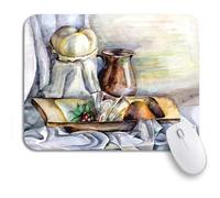 Tapis De Souris Aquarelle sur La Vie Élégante Citrouille Insolite Et Lumière Tapis De Souris Carré Lavable Tapis Souris, pour Ordinateur, Ordinateur Portable, 25 x 30cm
