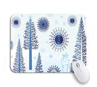 Tapis De Souris Arbre Bleu Pays des Merveilles Hivernal Silhouette De Pin Épicéa Alp Sauvage Tapis De Souris Carré Moderne Tapis Souris, pour Ordinateur, Maison, 25 x 30cm