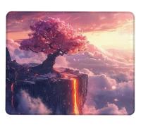 Tapis de Souris Arbres Gaming Tapis Souris Bord Cousu et Base en Caoutchouc Mousepad Imperméable Mouse Pad Améliorées Vitesse et la précision pour PC Portable, Gaming Accessoires 260x220x3mm H0-793