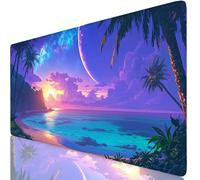Tapis de Souris Arc-en-Ciel Tapis de Souris XXL 1000 x 500 mm, Mouse Pad Cocotiers avec Base Anti-Dérapage, Design Durable et Imperméable, Améliore la précision et la Vitesse pour Gamer, PC K0-1151