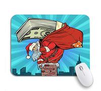 Tapis De Souris Argent, Argent Liquide, Dollars Le Père Noël Monte Dans La Cheminée Bureau Tapis Souris Doux Tapis Souris, Pour Maison, Jeux, 25 x 30cm