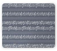 Tapis De Souris Argile De Musique Classique Grise avec Notes en Rythme, Mélodie De Chanson De Jazz, Clé De Sol, Image Imprimée Tapis De Souris Carré Moderne Tapis Souris, pour 25X30Cm