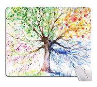 Tapis de souris Armanza motif arbre de vie, lavable, carr , en tissu, pour ordinateur portable, antid rapant, sans fil