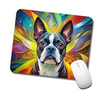 Tapis De Souris Art Abstrait d'un Adorable Terrier Moderne Tapis De Souris De Jeu Lavable Mousepad pour Gamer Pc Accessoires 10X12In