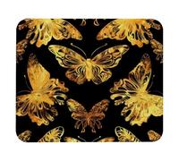 Tapis De Souris Art Golden Butterfly Pattern sous-Main Imperméable Mousepad Portable Accessoires De Jeu pour Gaming Jeu Travail L
