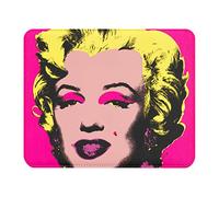 Tapis de Souris Aspect Cuir Andy Warhol Portrait Marilyn Monroe Pin Up Rose Pop Art - 22 x 18 cm
