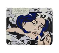 Tapis de Souris Aspect Cuir Drowning Girl/by Roy Lichtenstein/Pop Art/Comics - 22 x 18 cm
