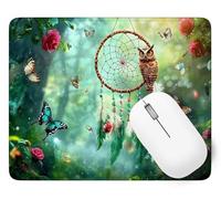 Tapis De Souris Attrape-rêves Mouse Pad Petit 25 x 21 cm, Hibou Tapis Souris Gamer, Base en Caoutchouc Imperméable et Antidérapante, Offrez-Vous Une Glisse Ultra-Douce et Un Suivi Optimal p1j-78