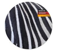 Tapis de Souris au Design de zèbre I Ø 22 cm Rond I Motif Animal imprimé Peau I Tapis de Souris pour Jeux Bureau I Plastique essuyable I antidérapant Fin I dv_824