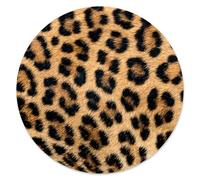 Tapis de Souris au Design de léopard I Ø 22 cm Rond I Motif Animal imprimé Peau I Tapis de Souris pour Jeux Bureau I Plastique essuyable I antidérapant Fin I dv_810