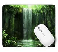 Tapis de Souris Automne, 32 x 26 cm Tapis de Souris Gamer Mousepad, ase en Caoutchouc Imperméable et Antidérapante, Carré Forêt Mouse Pad avec Bords Surpiqués, pour Noël Décoration Cadeaux p1j-828