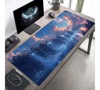 Tapis de Souris Automne Grand Tapis Souris XXL, Bleu Mouse Pad Bureau Gamer, à Bords Cousus, Base en Caoutchouc Antidérapante, sous Main pour Clavier et Mouse Pad, Cadeau 80 x 40 cm PjY9034 H-P