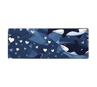 Tapis de souris avec base antidérapante pour jeux et bureau Bleu 30,5 x 80 cm