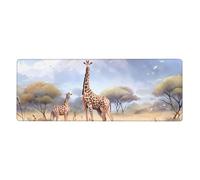 Tapis de souris avec base antidérapante pour jeux et bureau Motif girafe africaine 30,5 x 80 cm