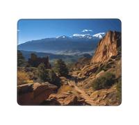 Tapis de souris avec base en caoutchouc antidérapant - 25,4 x 30,5 cm avec bords cousus Pikes Peak Colorado - Pour souris sans fil, ordinateur portable, maison, bureau