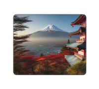 Tapis de souris avec base en caoutchouc antidérapant avec bords cousus Montage japonais Fuji paysage Tapis de souris pour souris sans fil, ordinateur portable, bureau à domicile