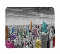 Tapis de souris avec base en caoutchouc antidérapant, glisse facile, pour ordinateurs, ordinateurs portables, jeux, bureau et maison, 30 x 24,9 cm, vue d'oiseaux de New York City Manhattan