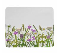 Tapis de souris avec base en caoutchouc antidérapant, glisse facile, pour ordinateurs, ordinateurs portables, jeux, bureau et maison, 30 x 24,9 cm, herbes vertes et fleurs des champs, style aquarelle