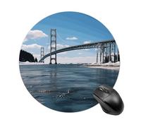 Tapis de Souris avec Base en Caoutchouc antidérapant, Lavable et imperméable, Motif Pont Suspendu Mackinac, pour Ordinateur Portable, Bureau et Maison