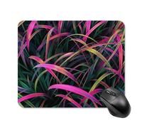 Tapis de souris avec base en caoutchouc antidérapant, motif pêche et herbe violette avec bords cousus pour bureau, ordinateur portable, maison et bureau