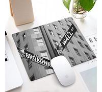 Tapis de Souris avec Bord Cousu de qualité supérieure,New York Street Signs of Intersection of Wall Street et Broadway,Tapis de Souris Lavable avec et Base en Caoutchouc antidérapant, 32x24 cm Pouces