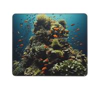 Tapis de souris avec bords cousus confortables - Imperméable et antidérapant - Tapis de souris de jeu carré - Biodiversité - Lavable - Pour bureau, maison, ordinateur portable - 21,1 x 26,2 cm