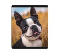 Tapis de souris avec bords cousus imperméable avec base en caoutchouc antidérapant, joli terrier de Boston, tapis de souris lavable, pour ordinateur portable, bureau, maison 25 x 30 cm