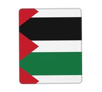 Tapis de souris avec bords en caoutchouc - Motif drapeau de l'État de Palestine - 20,1 x 24,1 cm - Pour bureau, bureau, ordinateur portable