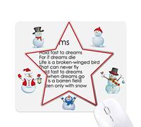 Tapis de souris avec citation de poésie et inscription « Hold Fast To Dreams » Motif bonhomme de neige