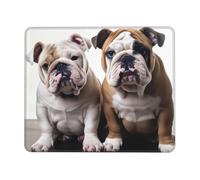 Tapis de souris avec deux adorables bouledogues et bords verrouillables