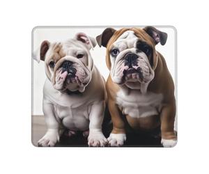 Tapis de souris avec deux adorables bouledogues et bords verrouillables